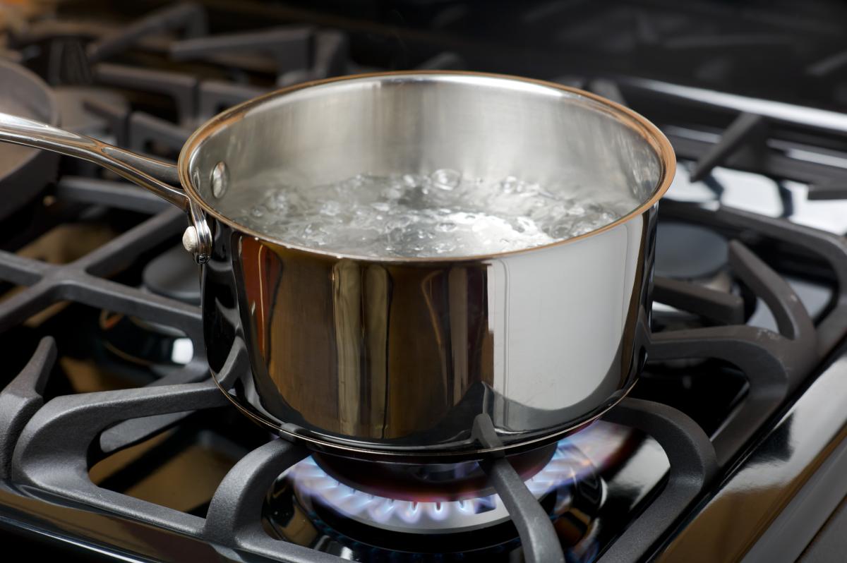 Pot of boiling water