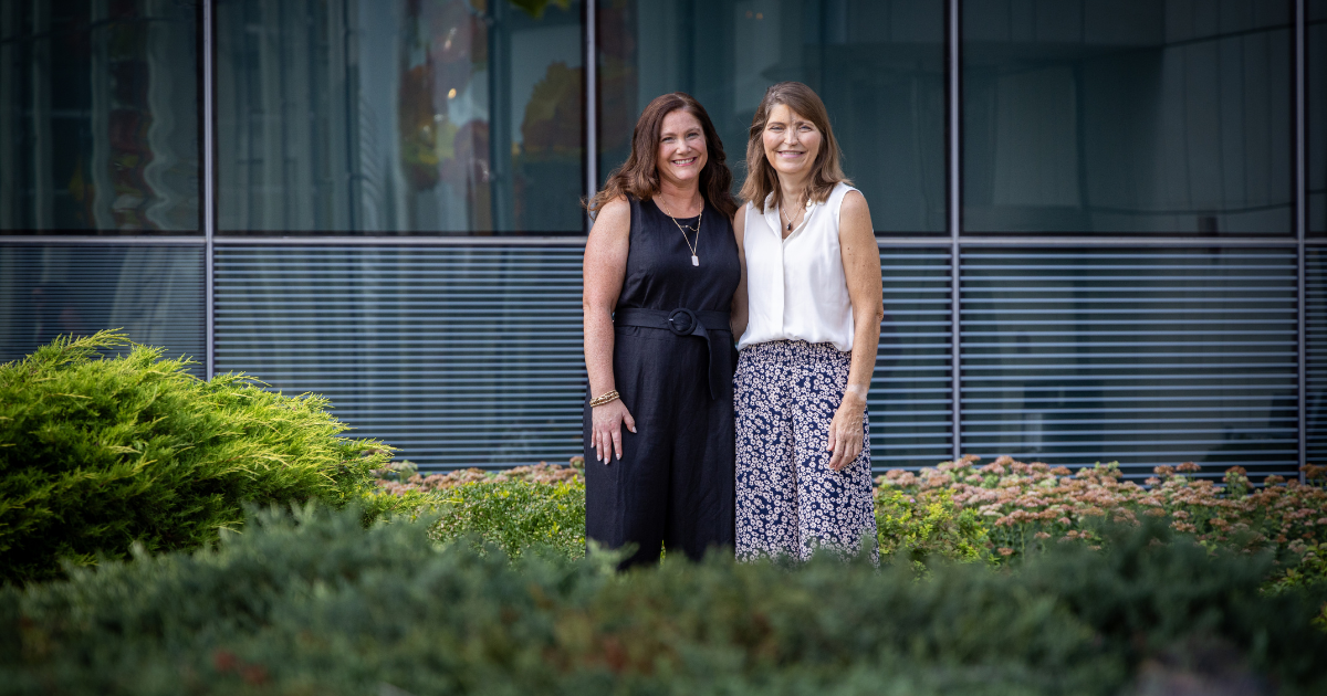 Mindi Coleman, BSW, RN, lung cancer screening case manager, with Michele Jackley, patient