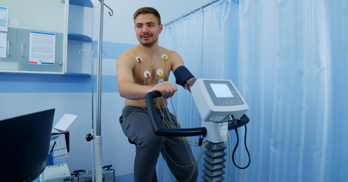 Man doing heart stress test