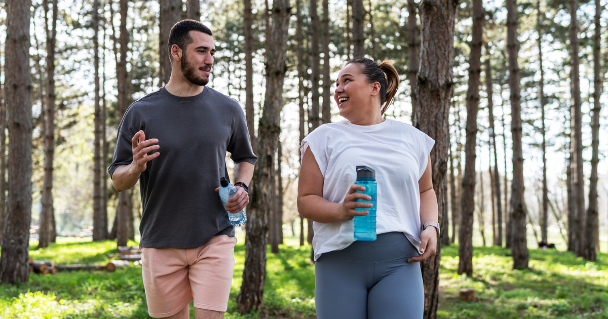 Man and woman jogging