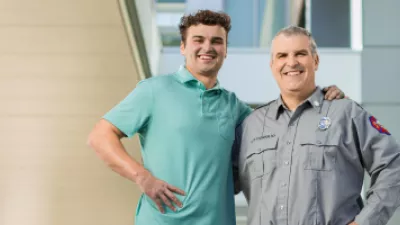 Firefighter John Coniglio and his son John