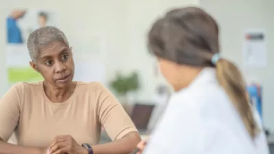 Woman talking to her doctor