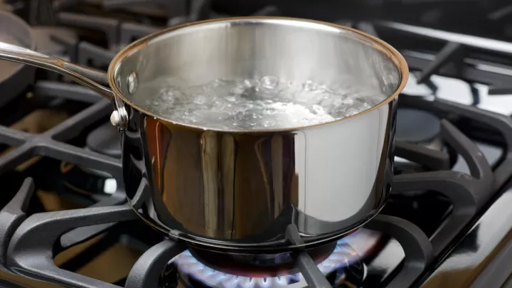 Pot of boiling water