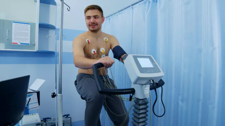 Man doing heart stress test