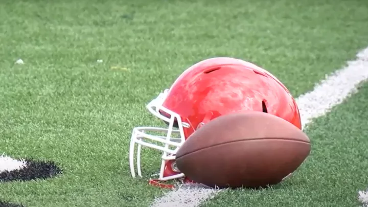 Football helmet and football